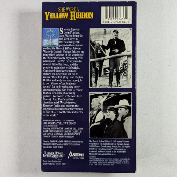 3/$15 Vintage Western VHS movie SHE WORE A YELLOW RIBBON (1949) with John Wayne - Picture 3 of 4